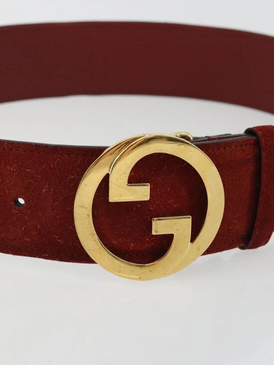 GUCCI Interlocking Belt Suede 33.1\